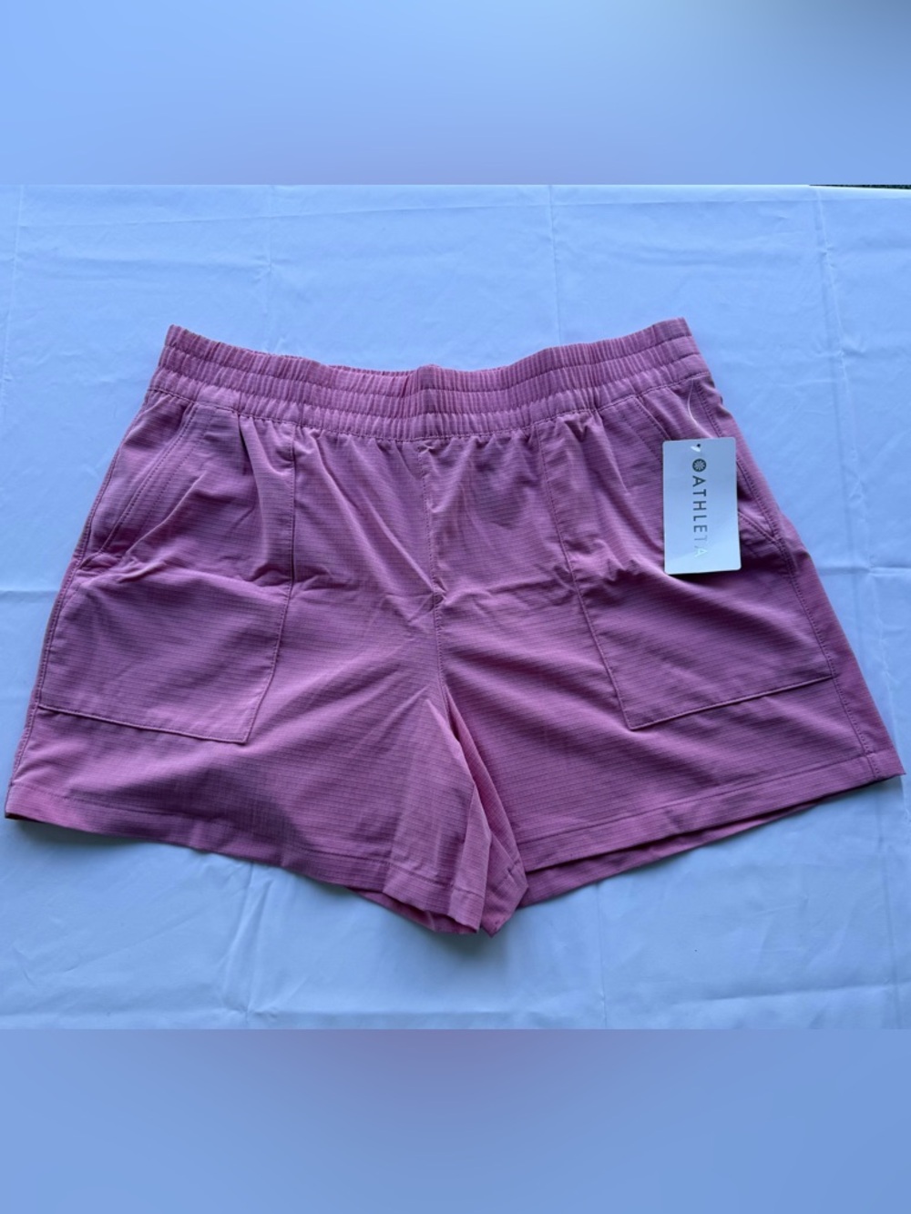 Athleta Boundless Shorts XL Pink Ripstop High Rise Athletic Hiking Travel NWT
